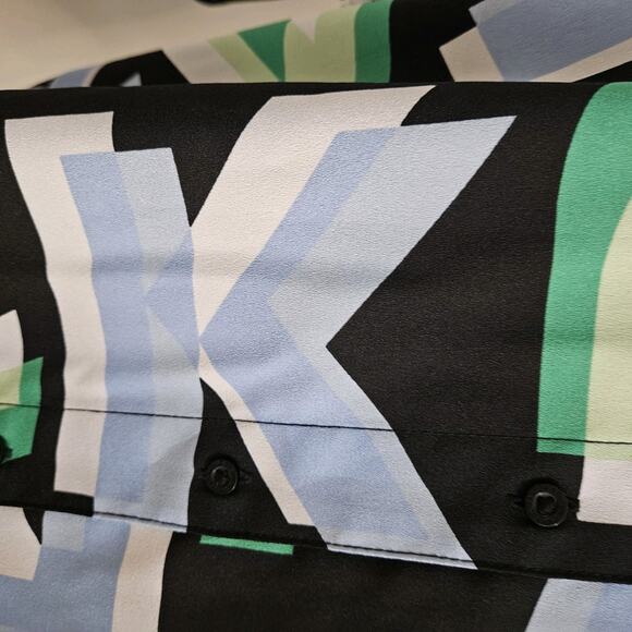 Karl Lagerfeld Top Large Black Spell-out Letter Bungee Short Sleeve Career - Picture 7 of 16